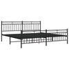 vidaXL Estructura cama sin colch&oacute;n con estribo metal negro 193x203 cm