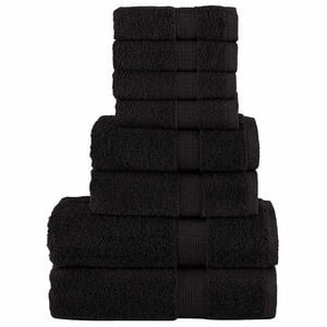 vidaXL Juego de toallas premium SOLUND 8 unidades negro 600 gsm