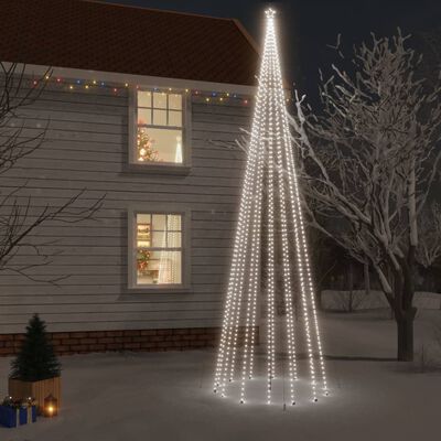 vidaXL Árbol de Navidad con pincho 1134 LED blanco frío 800 cm