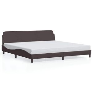 vidaXL Estructura de cama Dover tela marr&oacute;n oscuro 200x200 cm