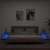 vidaXL Mesitas de noche de pared con luces LED 2 uds gris hormig&oacute;n