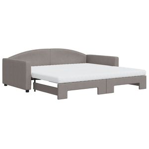 vidaXL Sof&aacute; cama nido con colch&oacute;n tela gris taupe 100x200 cm