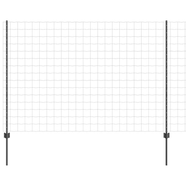 vidaXL Valla con Poste Gris 1,5 x 10 m Acero
