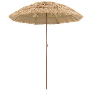 vidaXL Parasol de playa Natural 255 x 255 x 255 cm Poli&eacute;ster y Acero