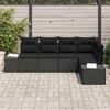 vidaXL Conjunto de sofá de jardín 5 pcs Negro ratán sintético