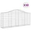 vidaXL Cestas de gaviones 30 uds forma de arco hierro 200x30x80/100 cm