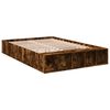 vidaXL Estructura de cama madera de ingeniería roble ahumado 135x190cm