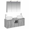 vidaXL Juego de Muebles de Ba&ntilde;o 4 pcs Sonoma gris 100 x 14,5 x 70 cm