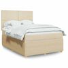 vidaXL Cama box spring con colch&oacute;n tela color crema 160x200 cm
