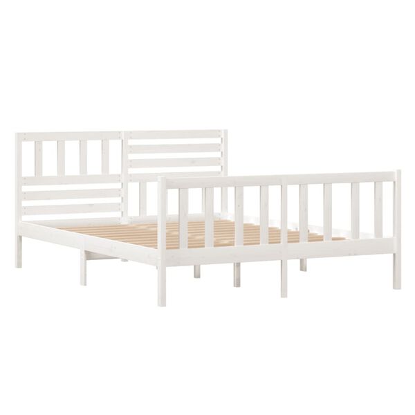 vidaXL Estructura cama doble pequeña madera maciza blanco 120x190 cm
