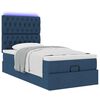 vidaXL Cama otomana con colch&oacute;n y luces LED azul 100x200 cm Tela