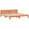 vidaXL Cama sin colch&oacute;n madera maciza de pino marr&oacute;n cera 200x200 cm