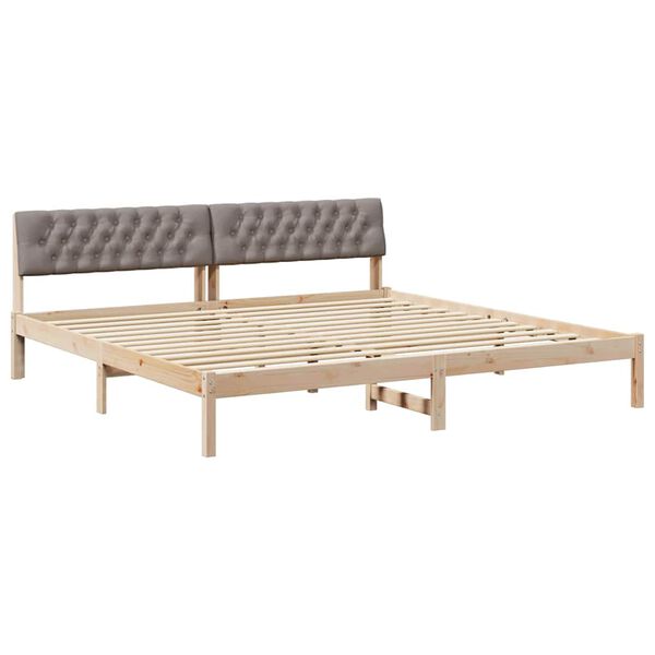 vidaXL Estructura de cama con cabecera Marr&oacute;n y taupe 200 x 200 cm