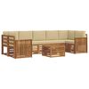 vidaXL Conjunto de sof&aacute;s de exterior 8 uds. Natural y Beige