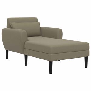vidaXL Chaise longue Caqui Terciopelo granulado