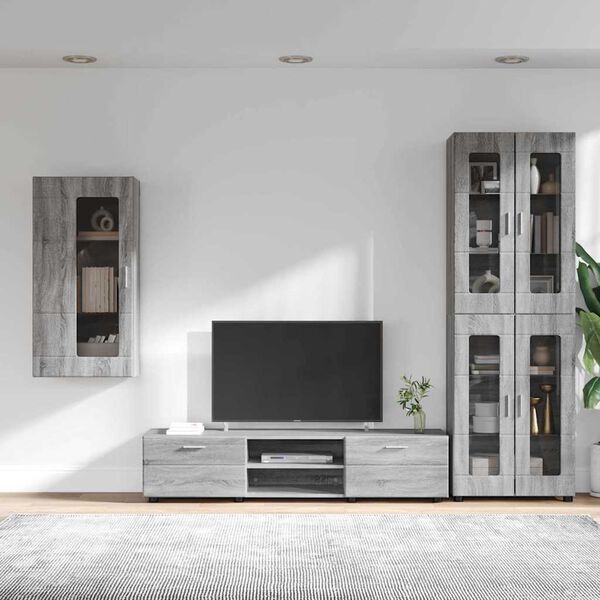 vidaXL Conjunto de mueble de TV con caj&oacute;n FLORIN Gris Sonoma