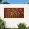 vidaXL Adorno de pared de jard&iacute;n acero corten dise&ntilde;o flores 105x55 cm