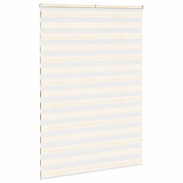 vidaXL Estor cebra beige m&aacute;rmol tejido ancho 155,9 cm poli&eacute;ster