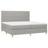 vidaXL Cama box spring con colch&oacute;n tela gris claro 200x200 cm