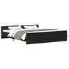 vidaXL Estructura de cama con cabecero y piecero negro 180x200 cm