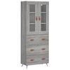 vidaXL Aparador alto madera contrachapada gris sonoma 69,5x34x180 cm