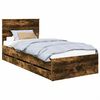vidaXL Estructura de cama Roble ahumado 90 x 190 cm Madera Ingenieril