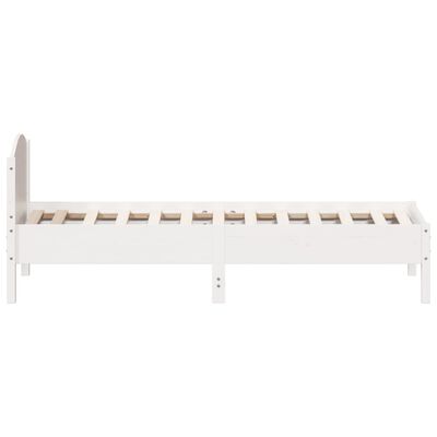 vidaXL Estructura de cama con cabecero madera pino blanco 90x190 cm