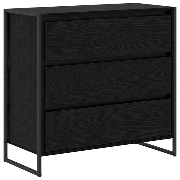 vidaXL Vitrina Roble Negro 79 x 36 x 75.5 cm Madera contrachapada