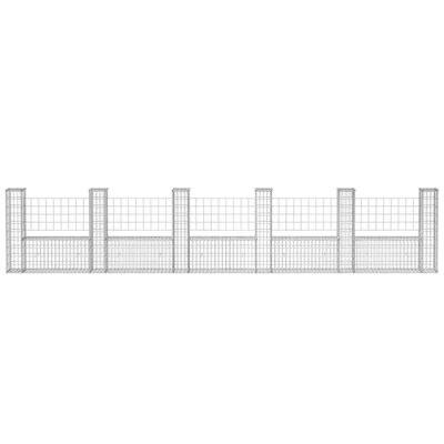 vidaXL Cesta en forma de U muro de gaviones galvanizado 570x20x100 cm