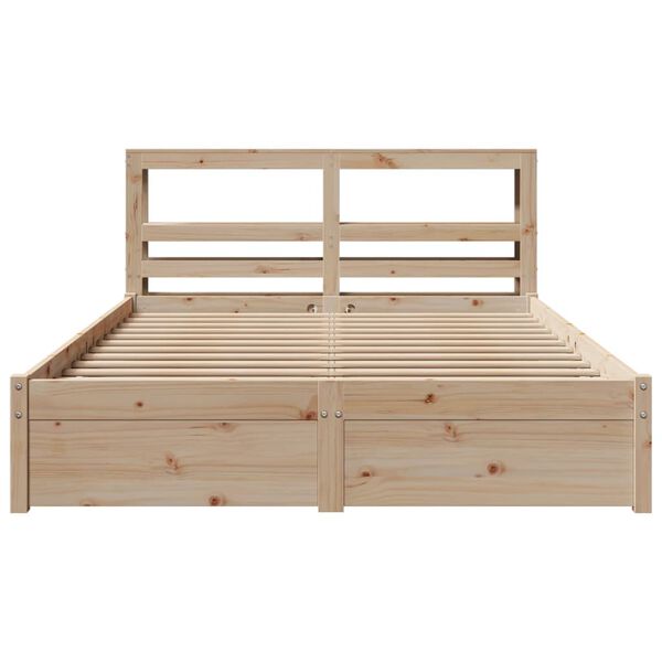 vidaXL Estructura de cama con cabecero madera maciza pino 120x190 cm