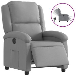 vidaXL Sill&oacute;n reclinable el&eacute;ctrico tela gris claro