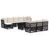 vidaXL Conjunto de sof&aacute;s de jard&iacute;n 11 uds. Negro rat&aacute;n sint&eacute;tico