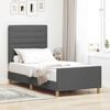vidaXL Estructura de cama con cabecera Gris oscuro 90 x 190 cm tela