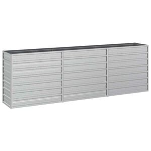 vidaXL Arriate de acero galvanizado plateado 240x40x77 cm