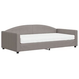 vidaXL Sof&aacute; cama con colch&oacute;n tela gris taupe 100x200 cm