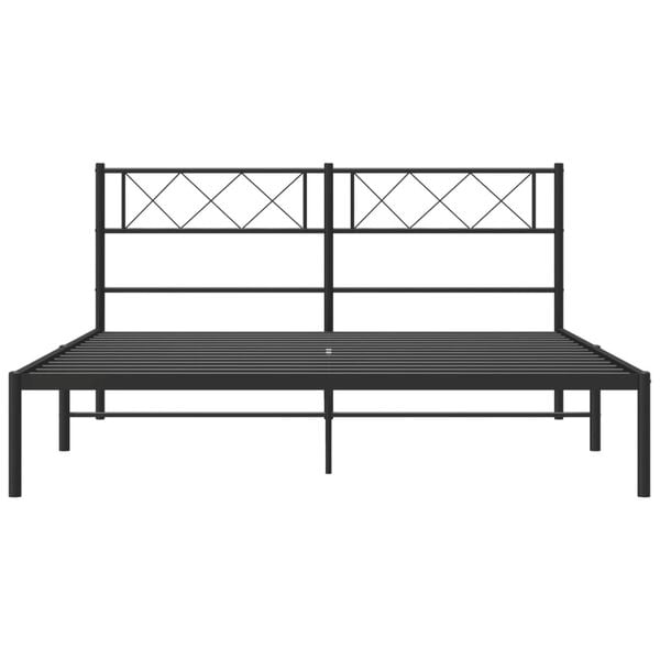 vidaXL Estructura cama sin colch&oacute;n con cabecero metal negro 120x200 cm