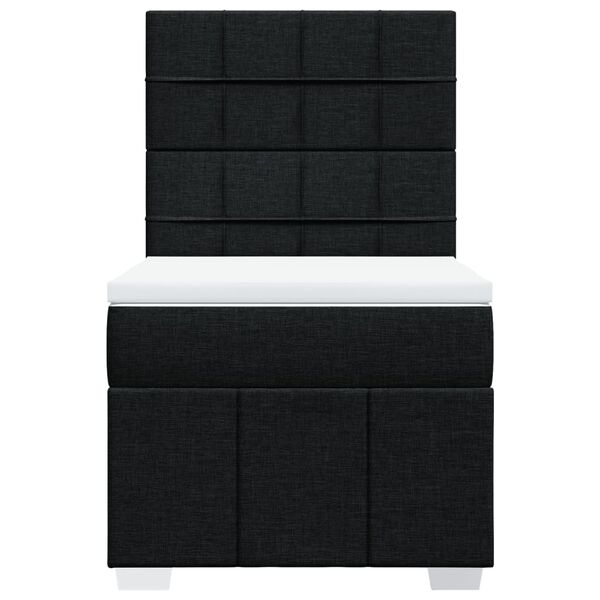 vidaXL Cama box spring con colch&oacute;n tela negro 90x190 cm