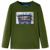 Camiseta infantil de manga larga caqui oscuro 116