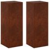 vidaXL Soporte de plantas 2 pcs Oxidado 30 x 30 x 80 cm Acero oxidado