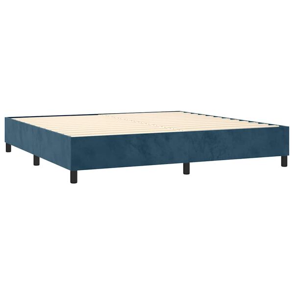 vidaXL Cama box spring con colch&oacute;n terciopelo azul oscuro 90x190 cm