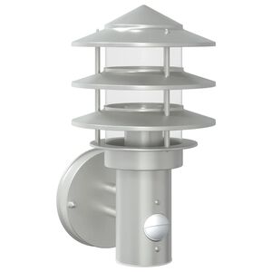 vidaXL L&aacute;mpara de pared de exterior con sensor acero inoxidable