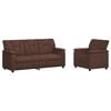 vidaXL Juego de Sof&aacute; 2 pcs Marr&oacute;n Cuero sint&eacute;tico