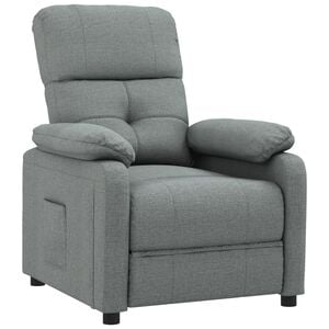 vidaXL Sill&oacute;n reclinable de tela gris oscuro