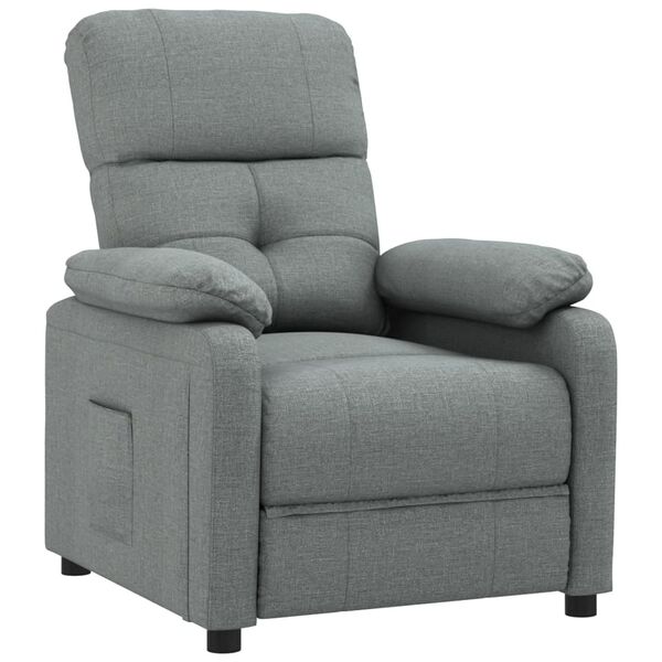 vidaXL Sillón reclinable de tela gris oscuro