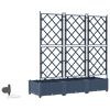 vidaXL Macetero de Jard&iacute;n 3 pcs Gris 120 x 40 x 126 cm Pl&aacute;stico