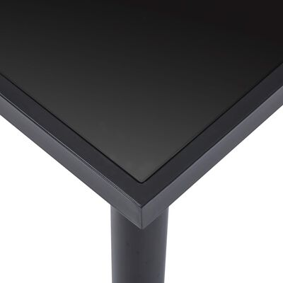 vidaXL Mesa de comedor de vidrio templado negro 200x100x75 cm