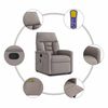 vidaXL Sill&oacute;n reclinable de masaje elevable tela gris taup&eacute;