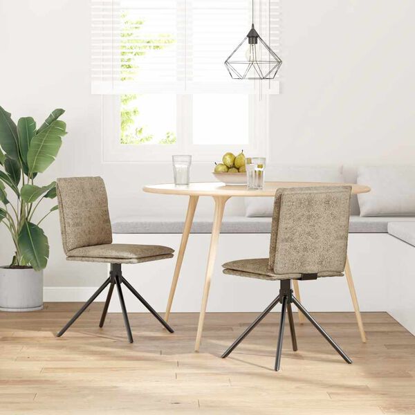 vidaXL Silla de comedor de cuero sint&eacute;tico gris claro