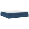 vidaXL Cama con almacenamiento y colch&oacute;n Azul 200 x 200 cm Poli&eacute;ster