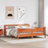 vidaXL Estructura cama con cabecero madera pino marr&oacute;n cera 180x200 cm